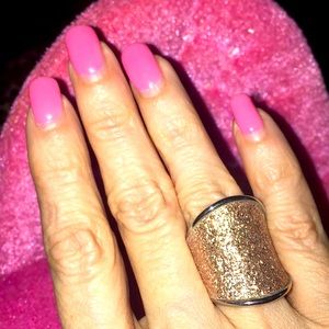 Rose Color Drusy Ring